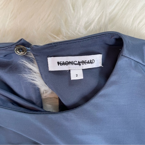 Veronica Beard Blue Merrith Fluid Jersey Knit Asymmetrical Dress - Picture 14 of 16